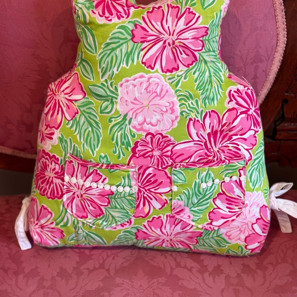 Floral Shift Pillow with Pink and Green Design